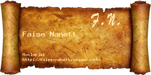 Faise Nanett névjegykártya